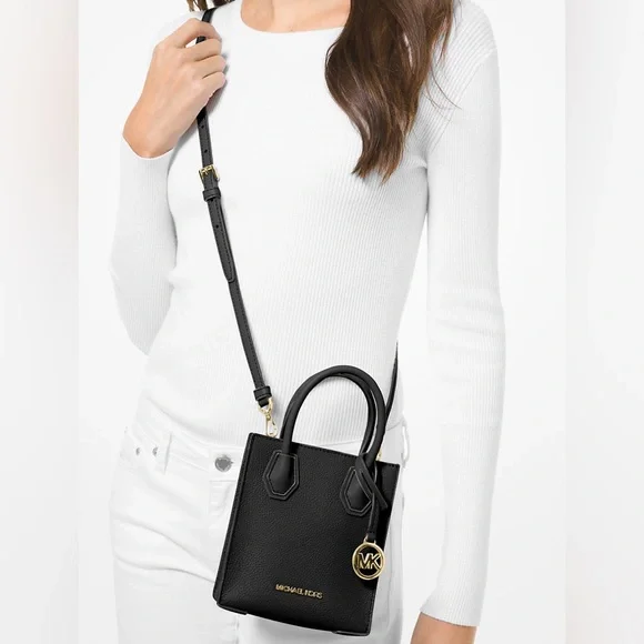 Michael Michael Kors Mercer Extra-Small Pebbled Leather Crossbody Bag. - Picture 3 of 14